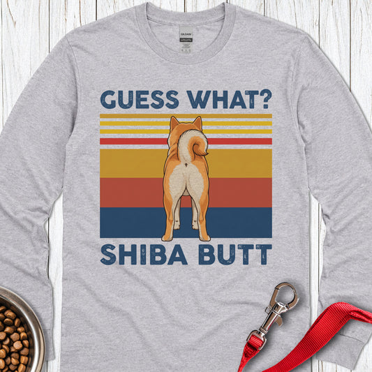 Shiba Butt Long Sleeve — Sport Grey
