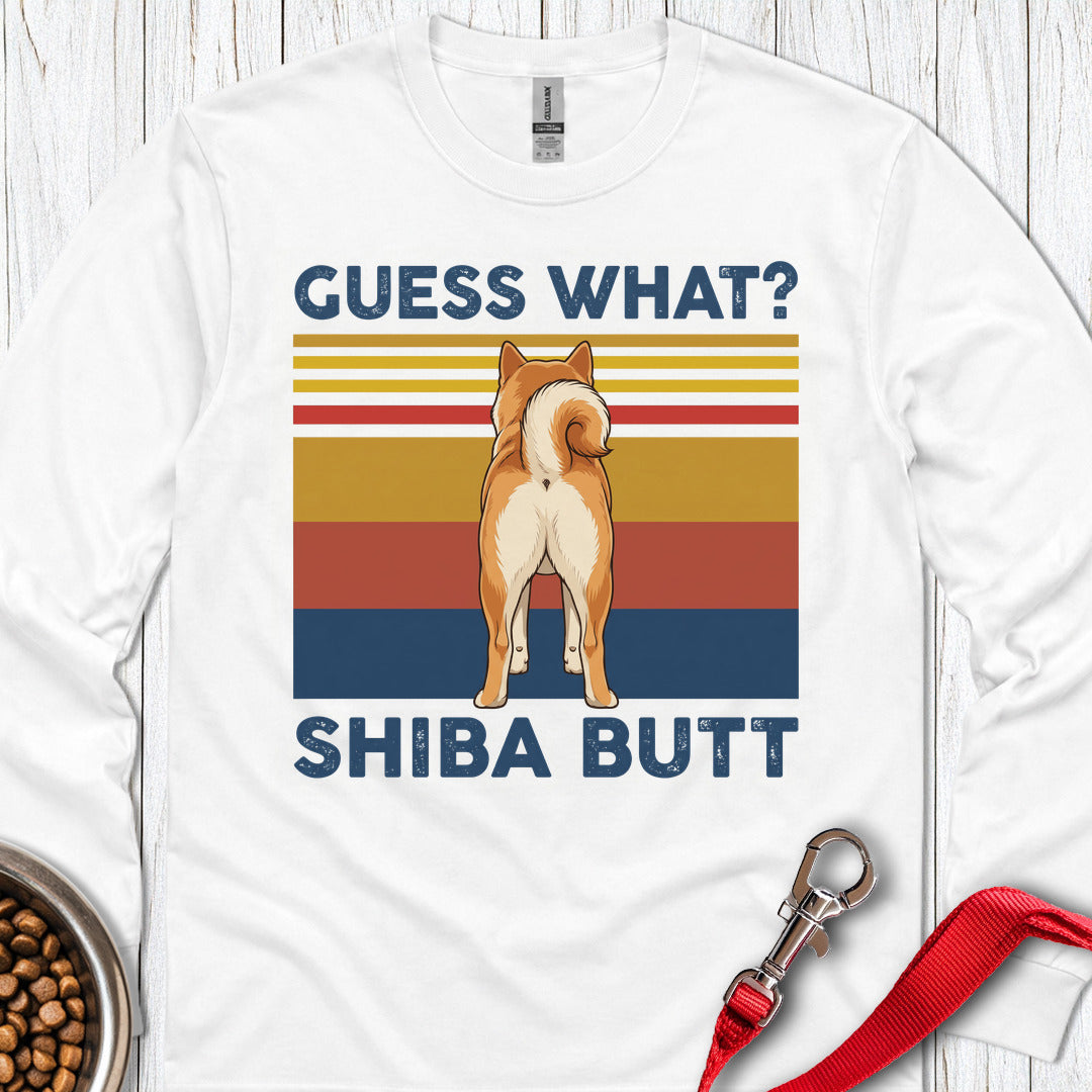 Shiba Butt Long Sleeve — White