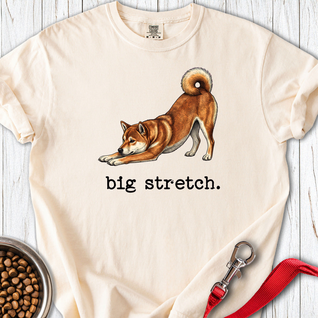 Shiba Inu Big Stretch Premium Tee — Ivory