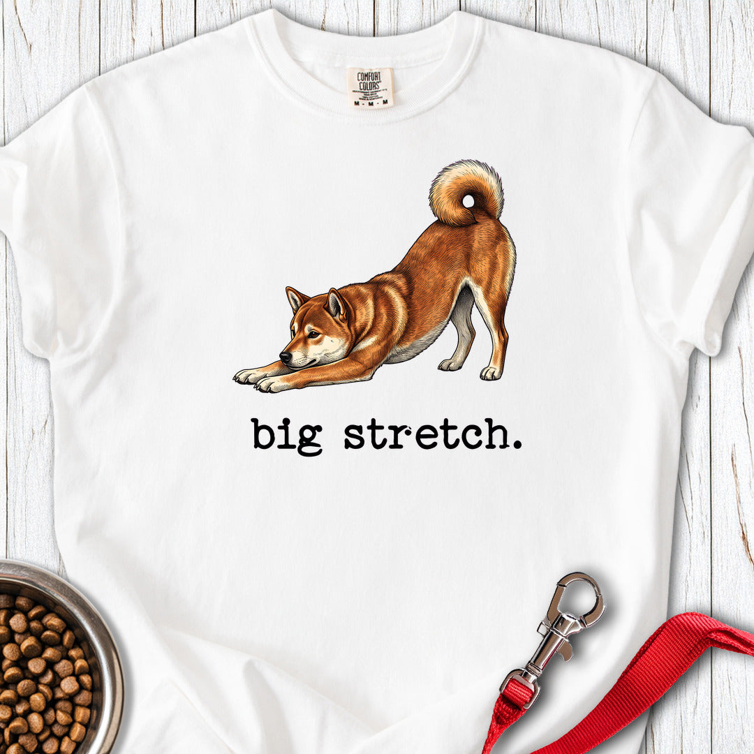 Shiba Inu Big Stretch Premium Tee — White