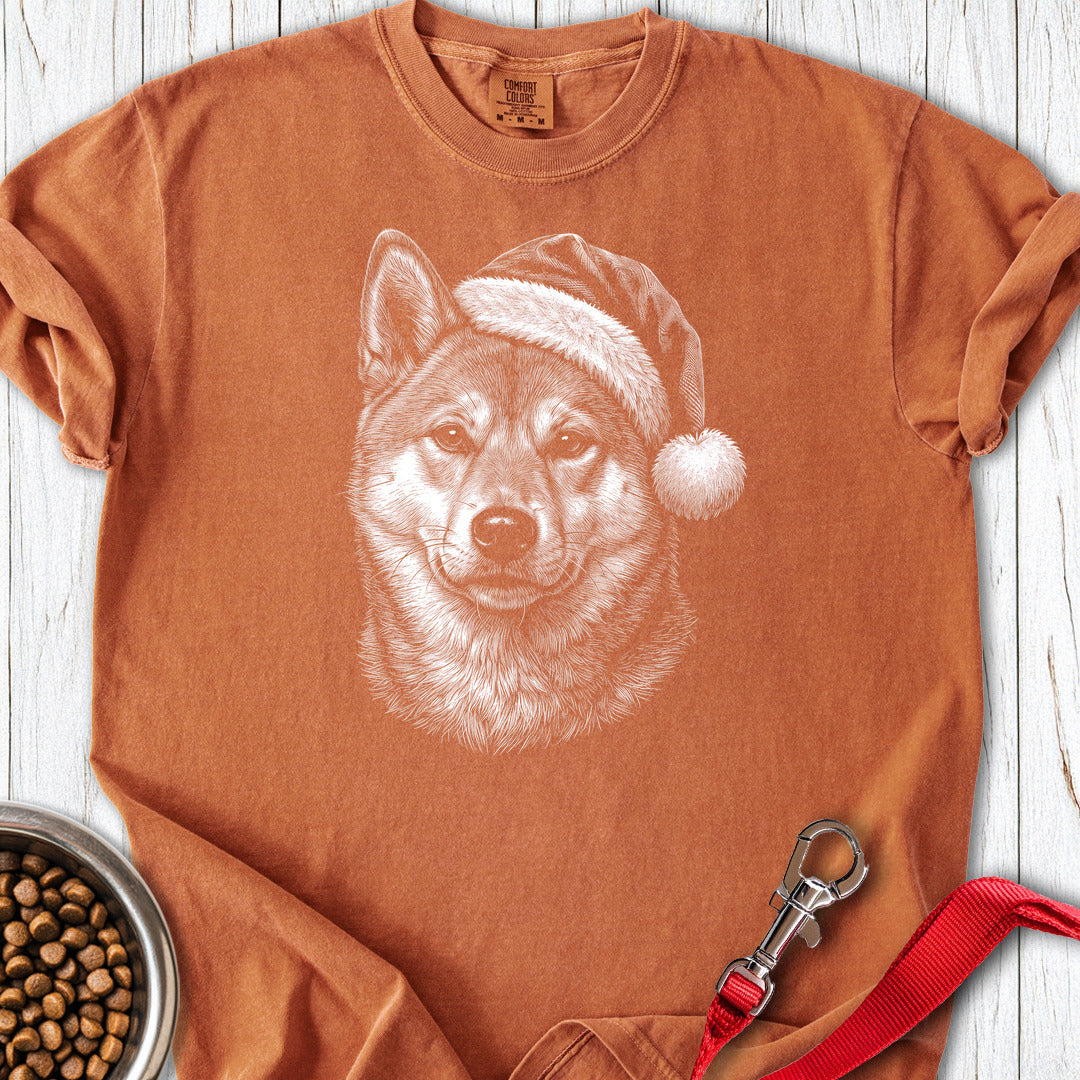 Shiba Inu Christmas Santa Hat Premium Tee Yam