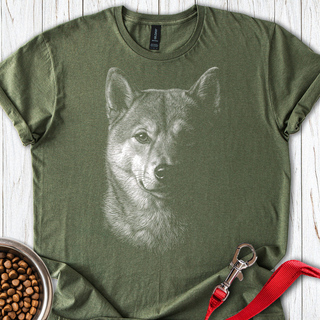 Shiba Inu Engraved — Military Green