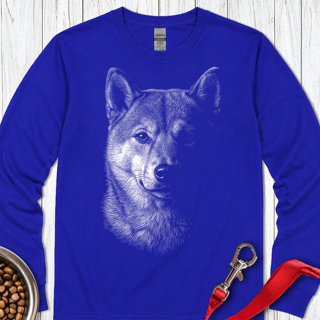 Shiba Inu Engraved Long Sleeve — Royal