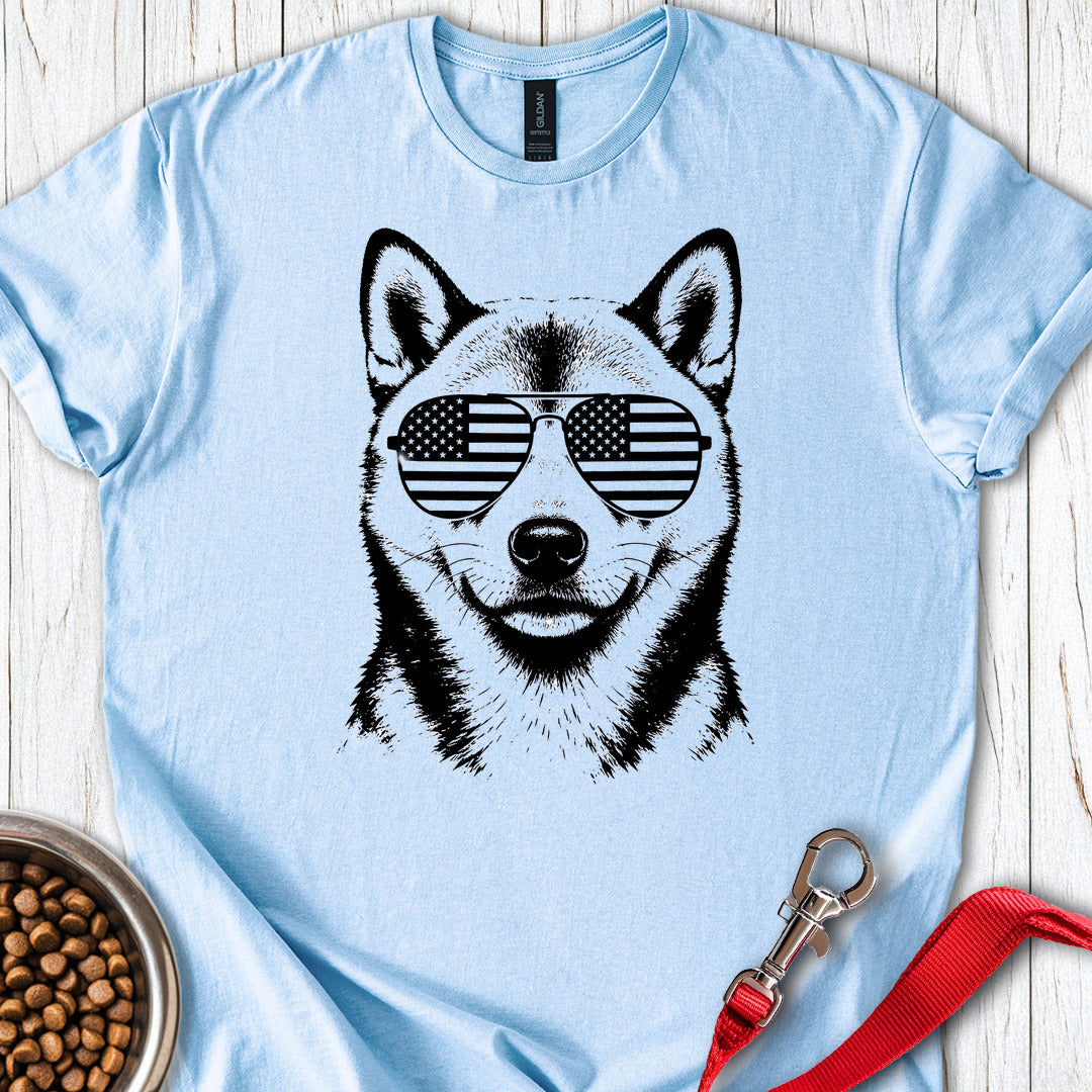 Shiba Inu Flag Shades — Light Blue