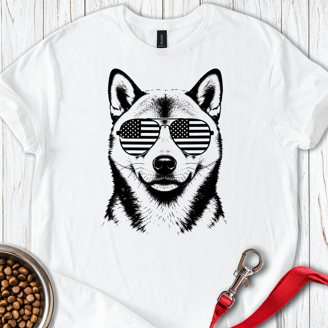 Shiba Inu Flag Shades — White