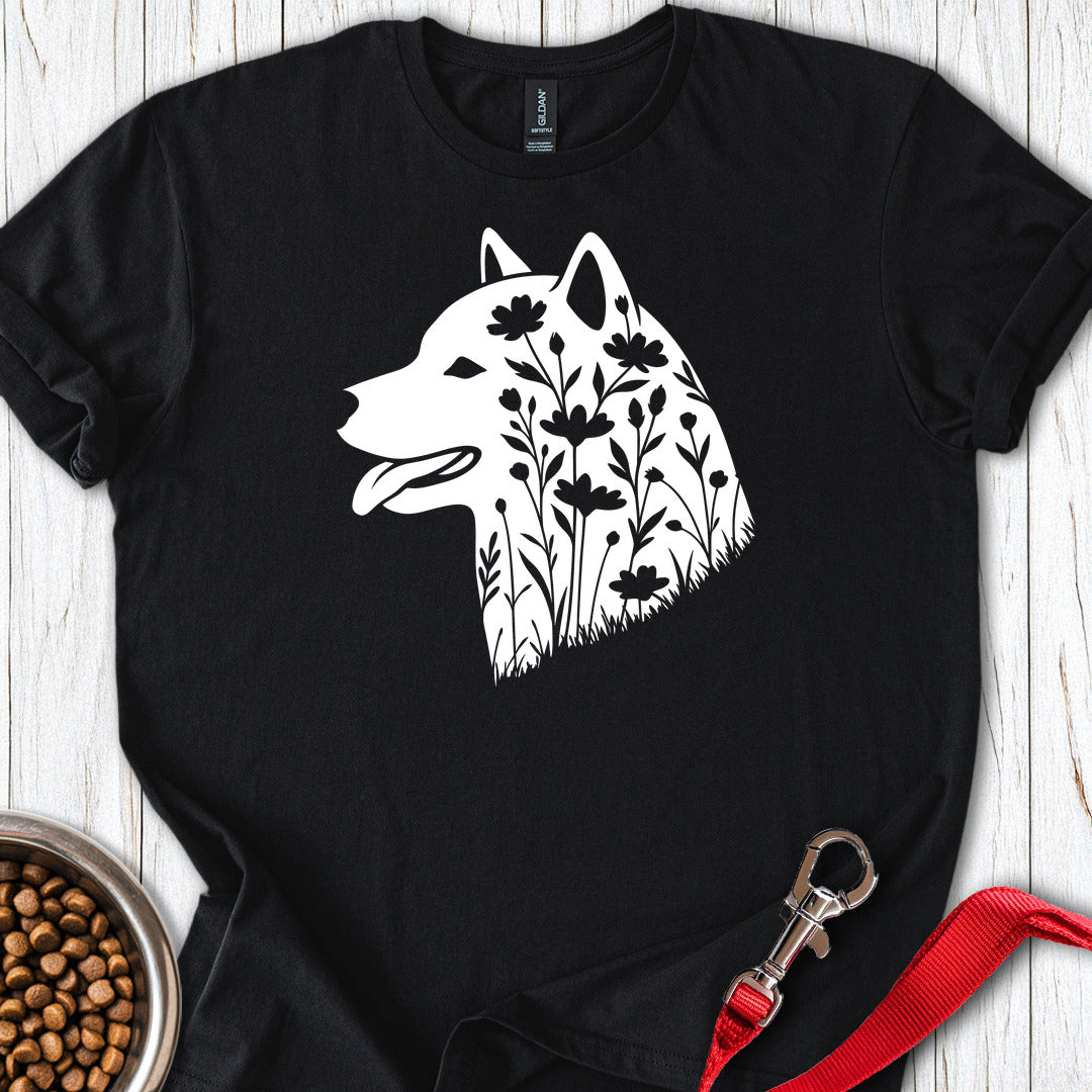 Shiba Inu Flowers — Black