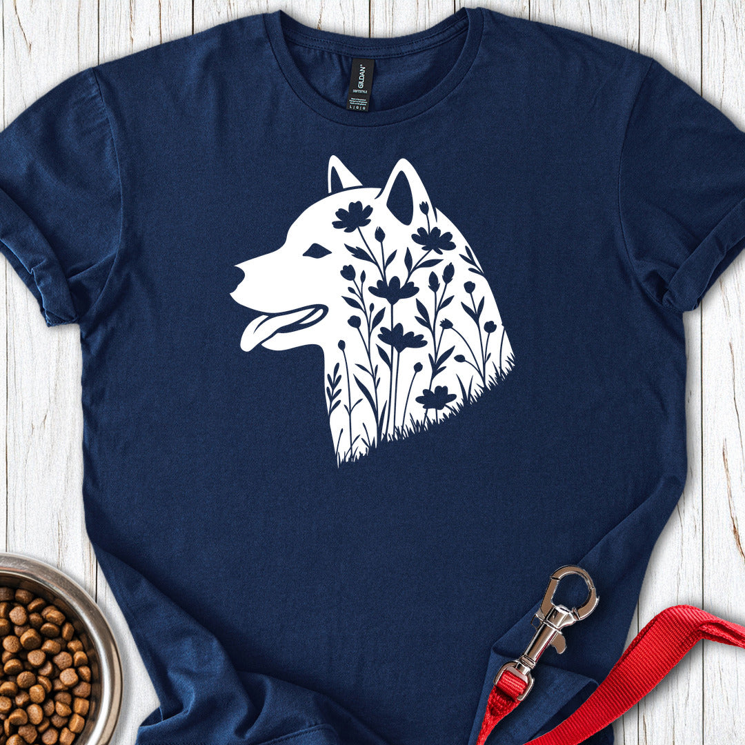 Shiba Inu Flowers — Navy