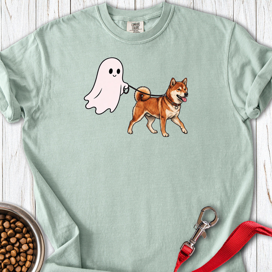 Shiba Inu Ghost Walk Premium Tee — Bay