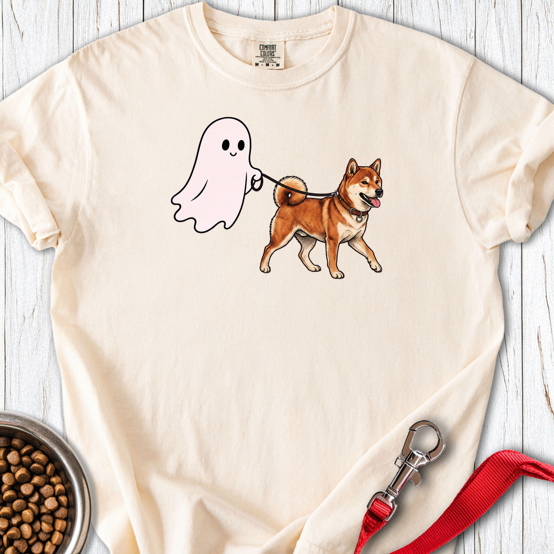 Shiba Inu Ghost Walk Premium Tee — Ivory