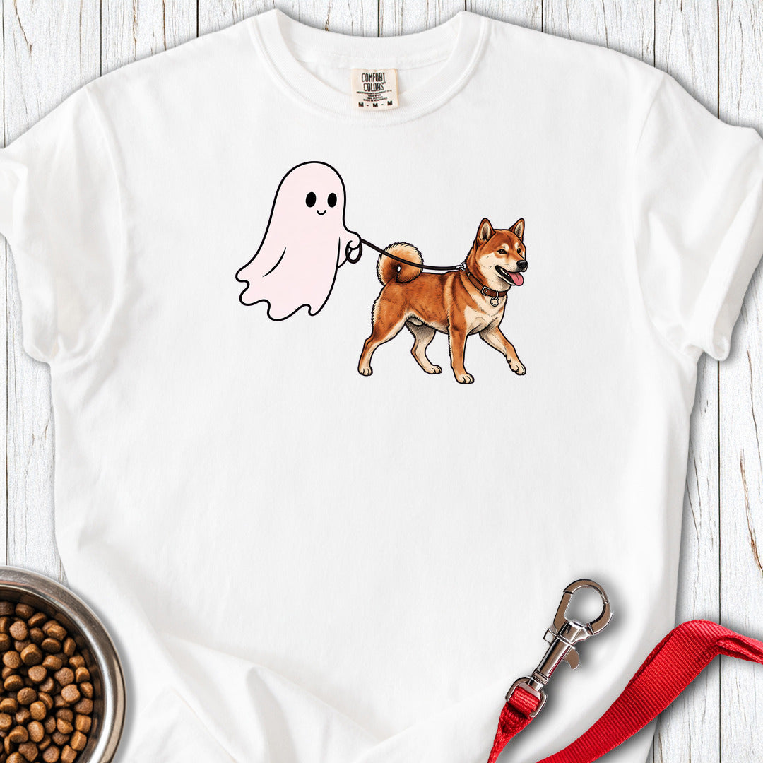 Shiba Inu Ghost Walk Premium Tee — White