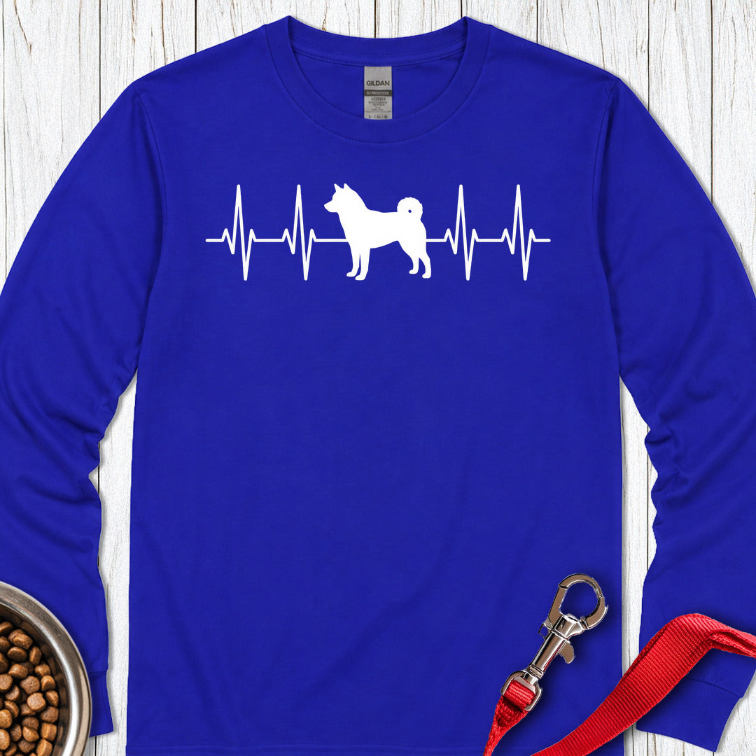 Shiba Inu Heartbeat Long Sleeve — Royal