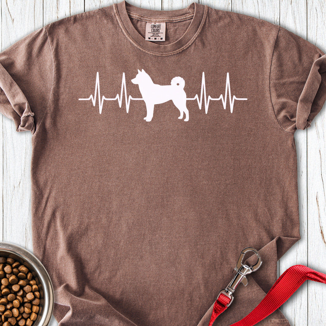 Shiba Inu Heartbeat Premium Tee — Espresso