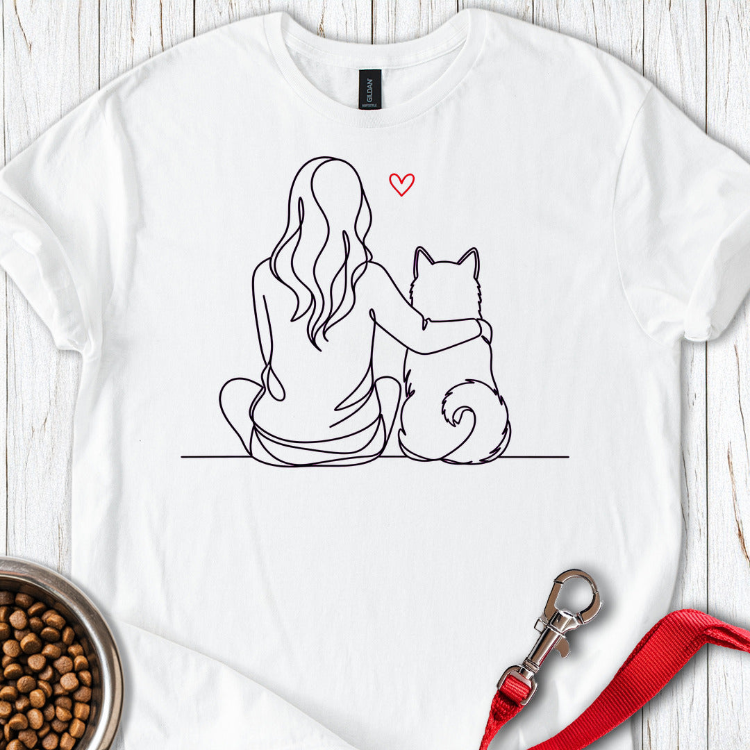 Shiba Inu Lineart — White