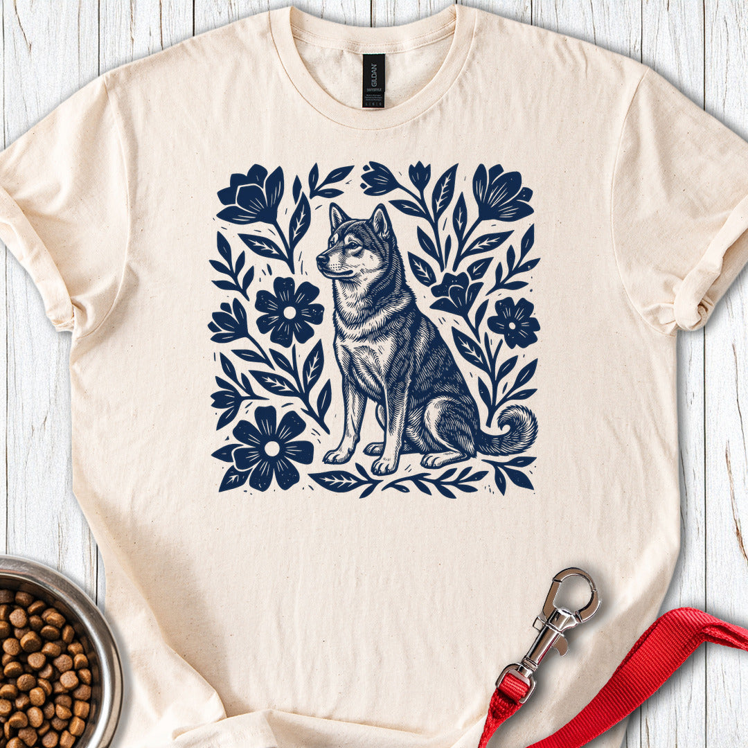 Shiba Inu Linocut Natural