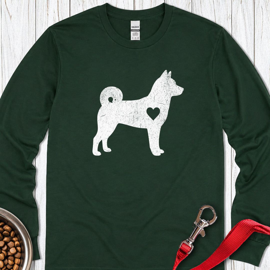 Shiba Inu Love Long Sleeve Forest Green