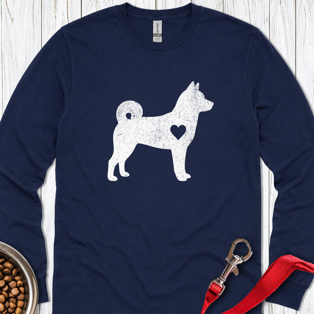 Shiba Inu Love Long Sleeve Navy