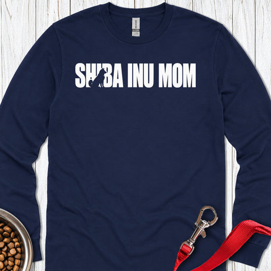 Shiba Inu Mom Long Sleeve — Navy