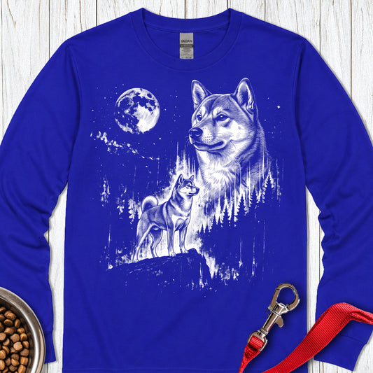 Shiba Inu Moonlight Long Sleeve — Royal