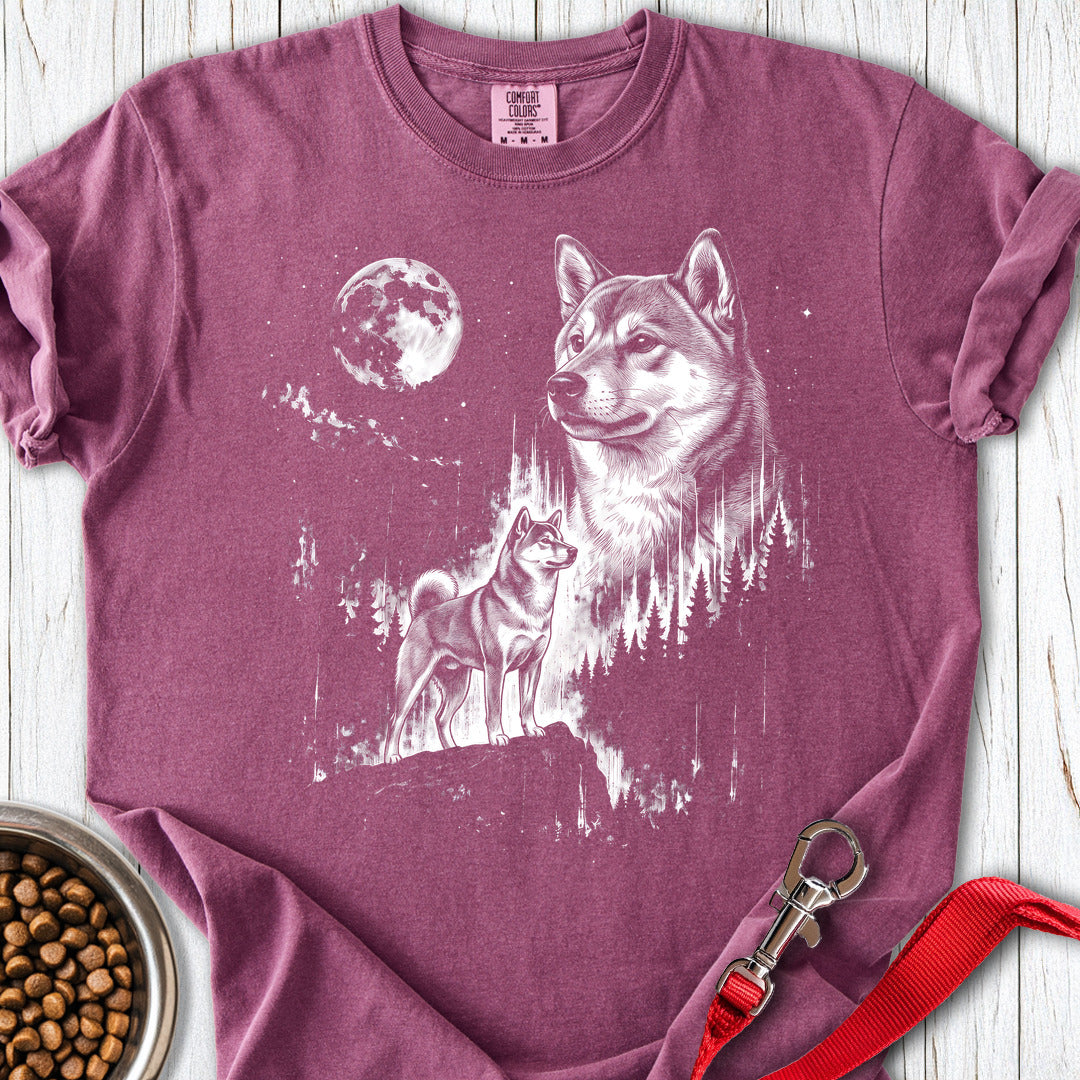 Shiba Inu Moonlight Premium Tee — Berry
