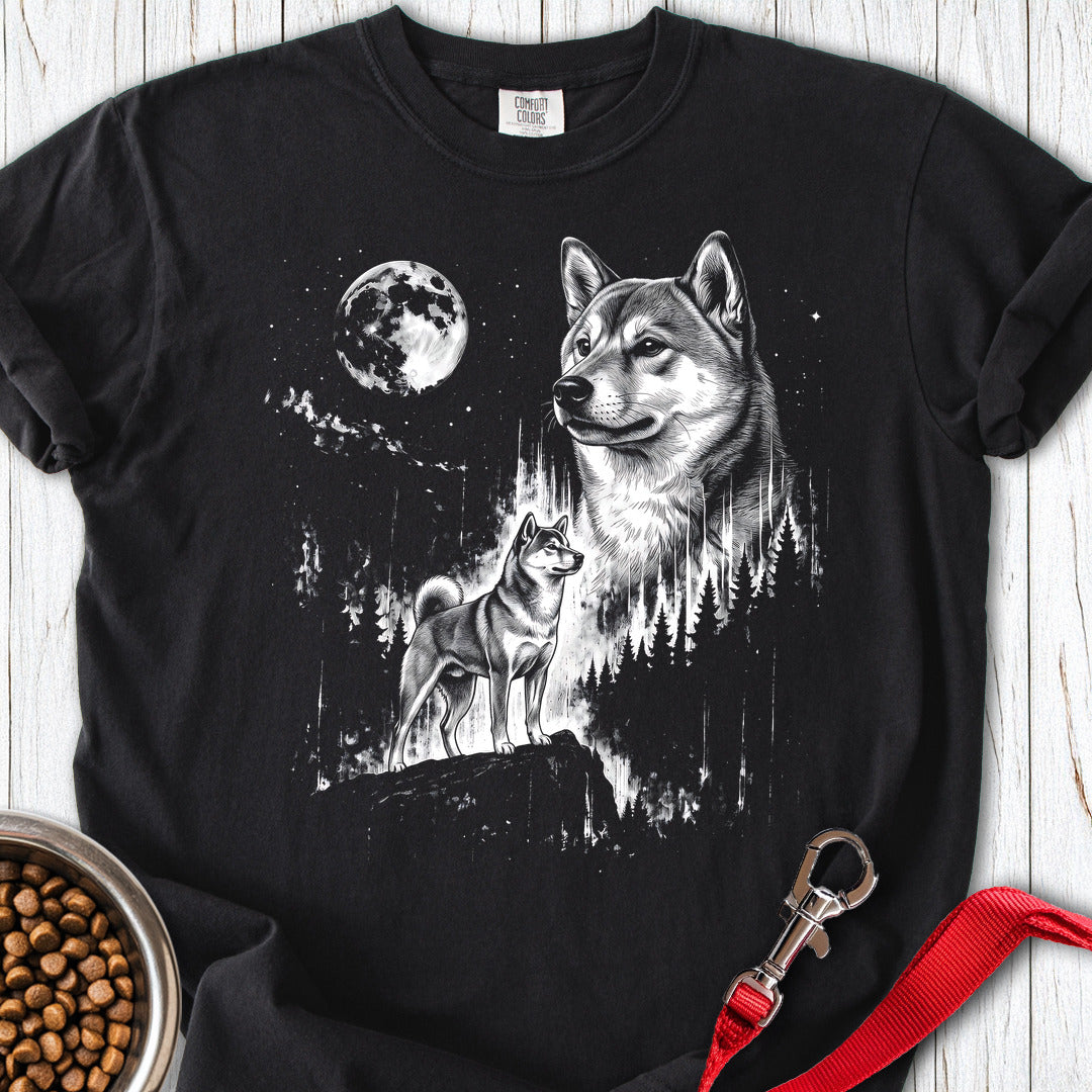 Shiba Inu Moonlight Premium Tee — Black