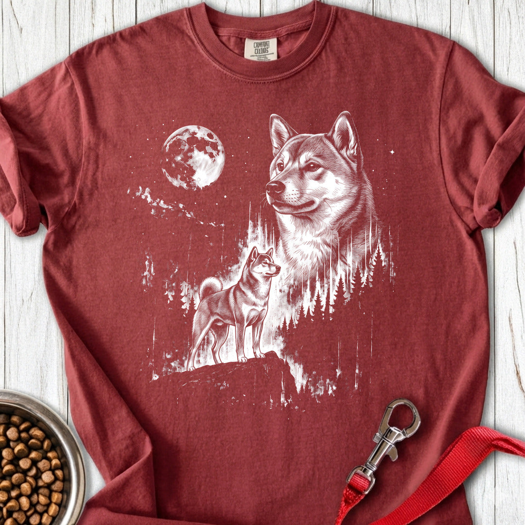 Shiba Inu Moonlight Premium Tee — Brick