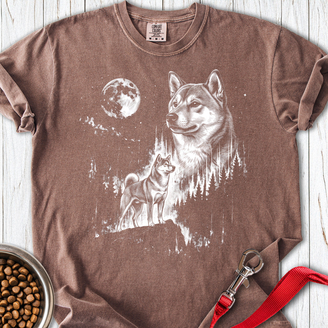 Shiba Inu Moonlight Premium Tee — Espresso