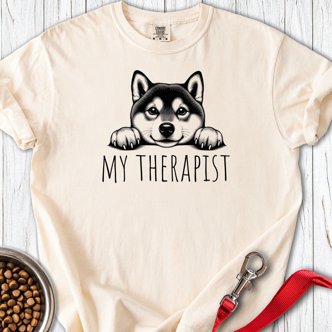 Shiba Inu My Therapist Premium Tee — Ivory
