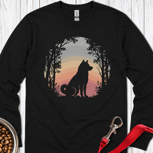 Shiba Inu Nature Long Sleeve — Black