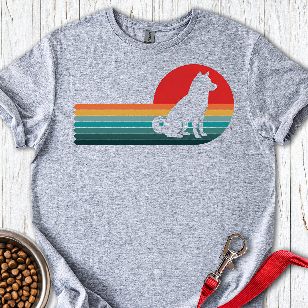 Shiba Inu Retro Sunset — Sport Grey