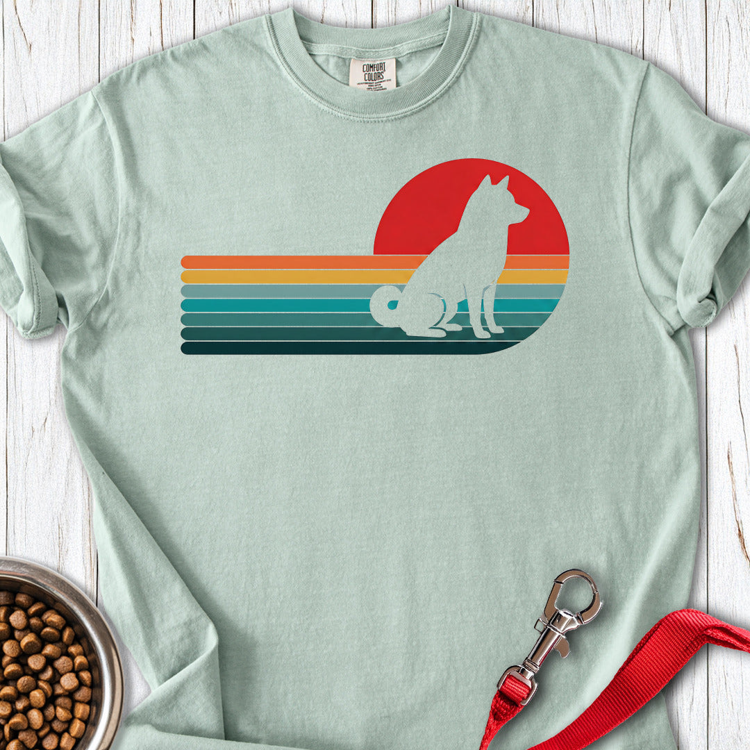 Shiba Inu Retro Sunset Premium Tee — Bay