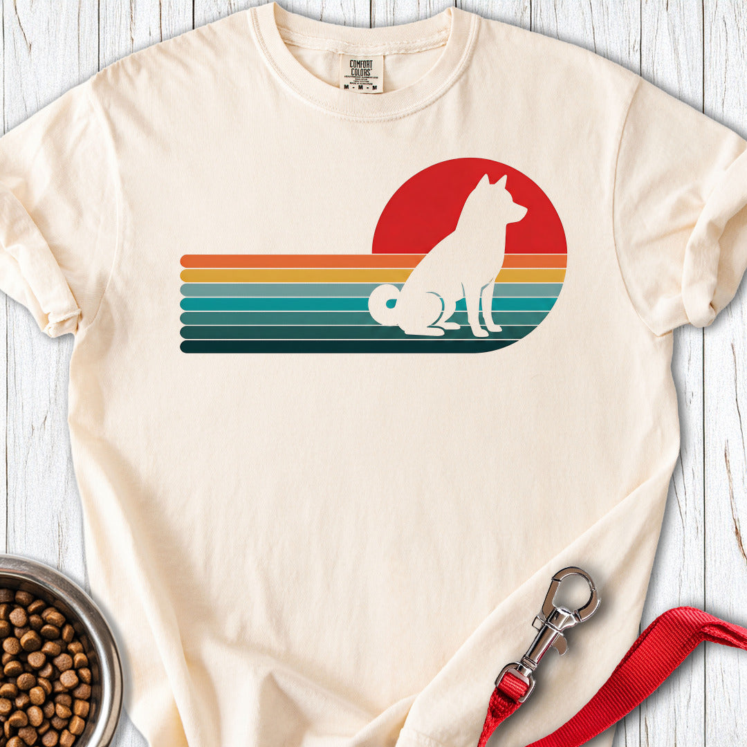 Shiba Inu Retro Sunset Premium Tee — Ivory