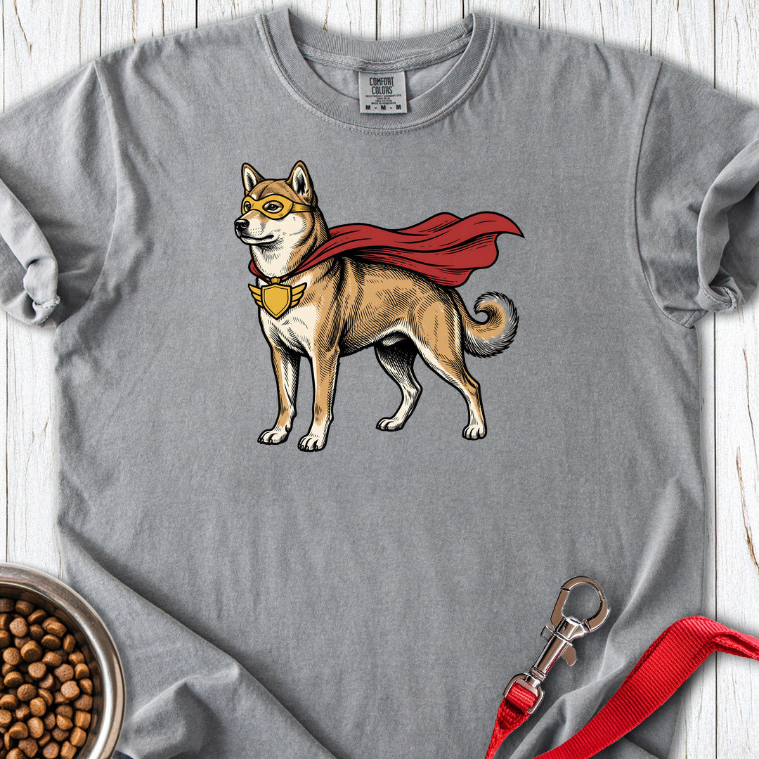 Shiba Inu Superhero Premium Tee Grey