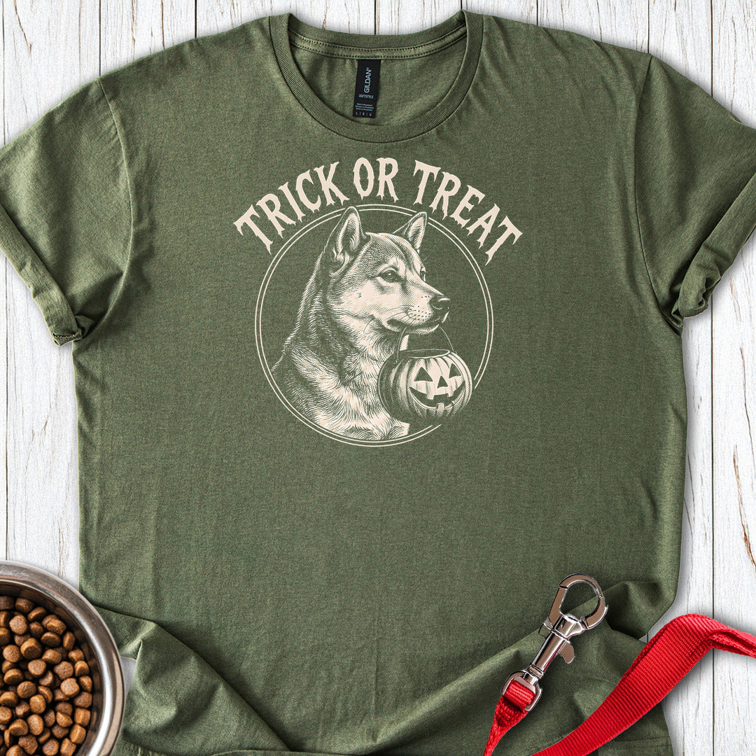 Shiba Inu Trick Or Treat Halloween — Military Green