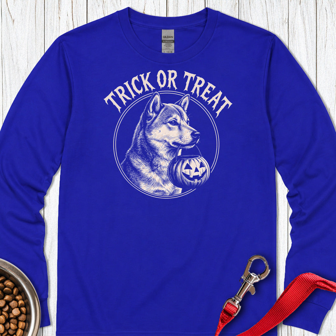 Shiba Inu Trick Or Treat Halloween Long Sleeve — Royal