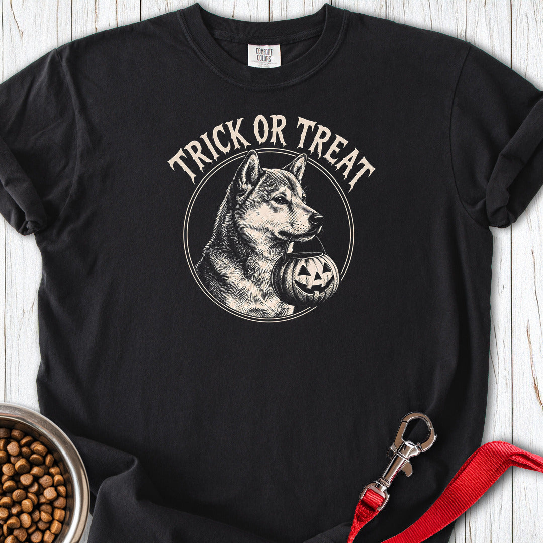 Shiba Inu Trick Or Treat Halloween Premium Tee — Black