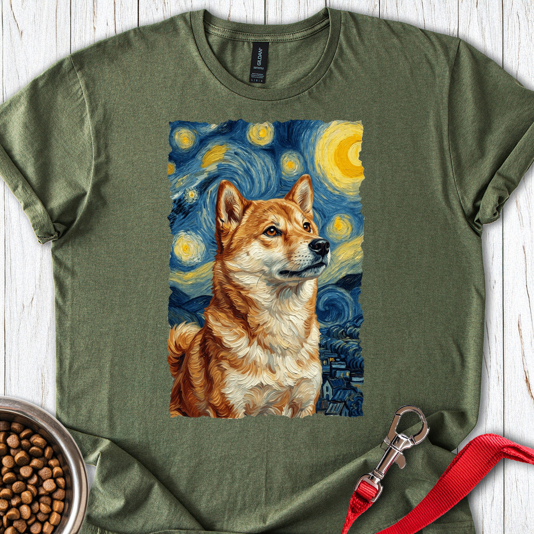 Shiba Inu Van Gogh Military Green