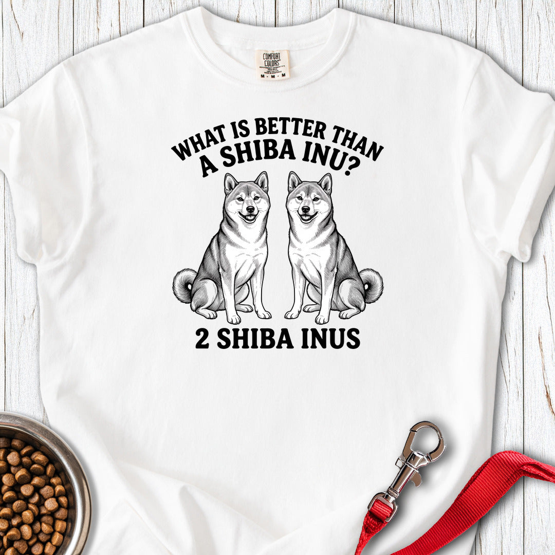 Shiba Inu What Is Better Than One Premium Tee — White
