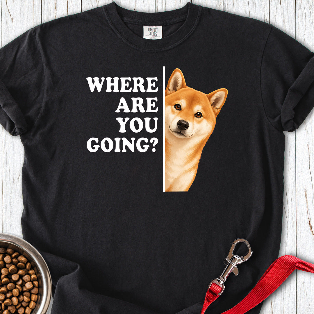 Shiba Inu Where Are You Going Premium Tee — Black