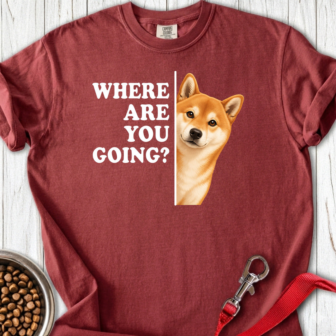Shiba Inu Where Are You Going Premium Tee — Brick