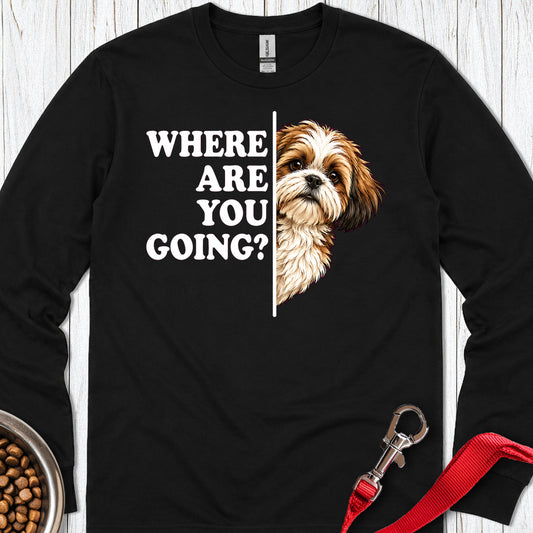 Shih Tzu Alert Long Sleeve Black