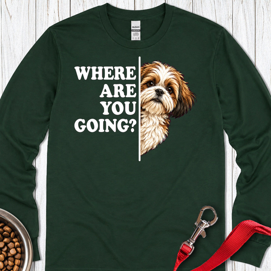 Shih Tzu Alert Long Sleeve — Forest Green