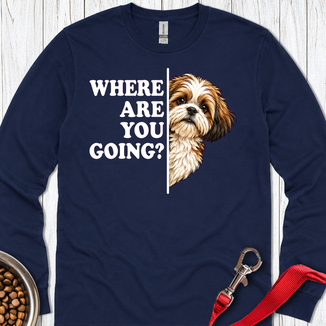 Shih Tzu Alert Long Sleeve — Navy