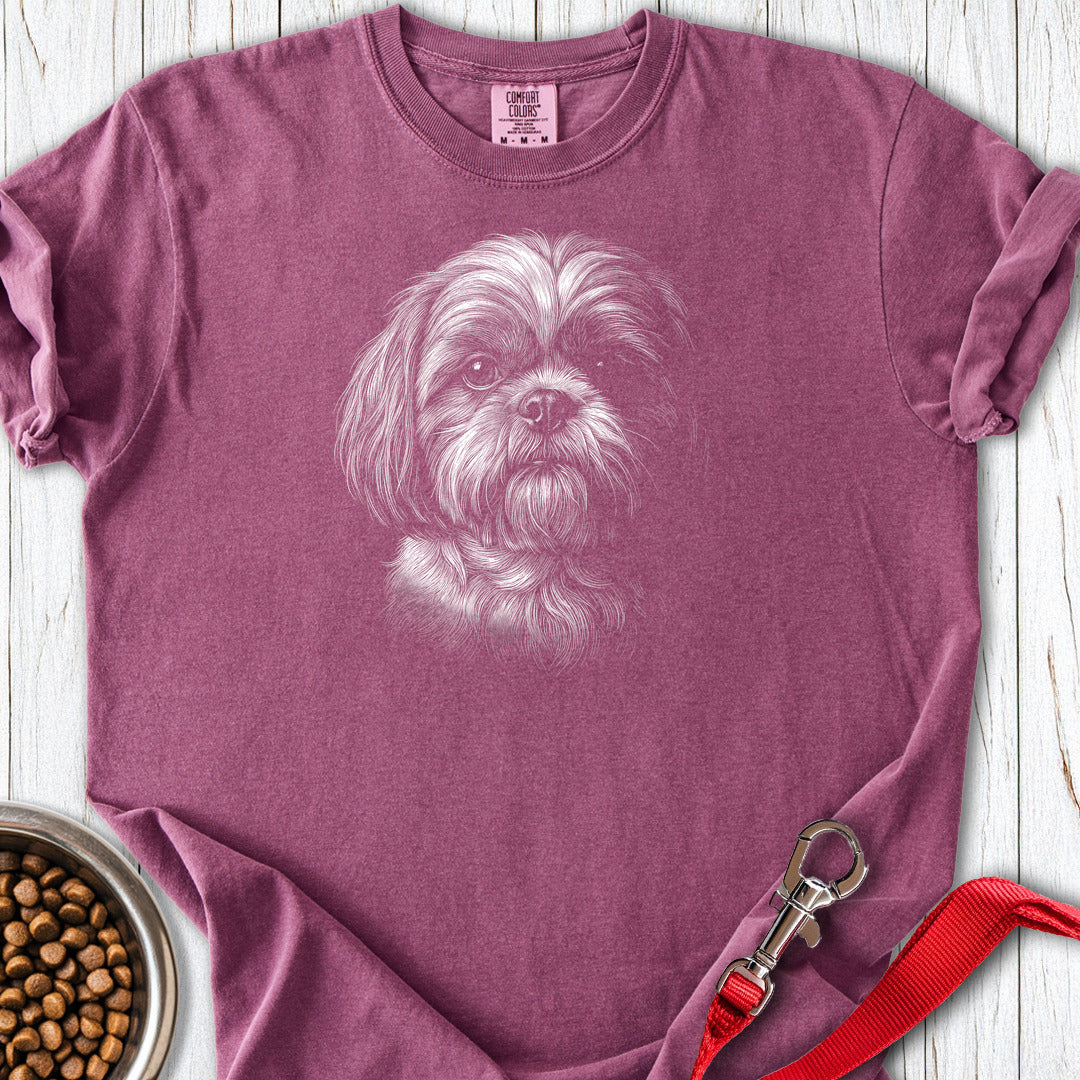 Shih Tzu Engraved Premium Tee — Berry