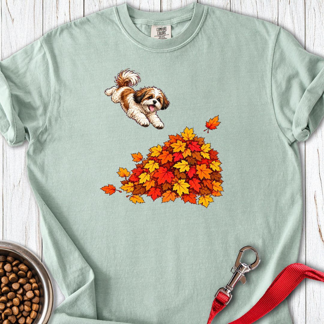 Shih Tzu Fall Leaves Premium Tee — Bay