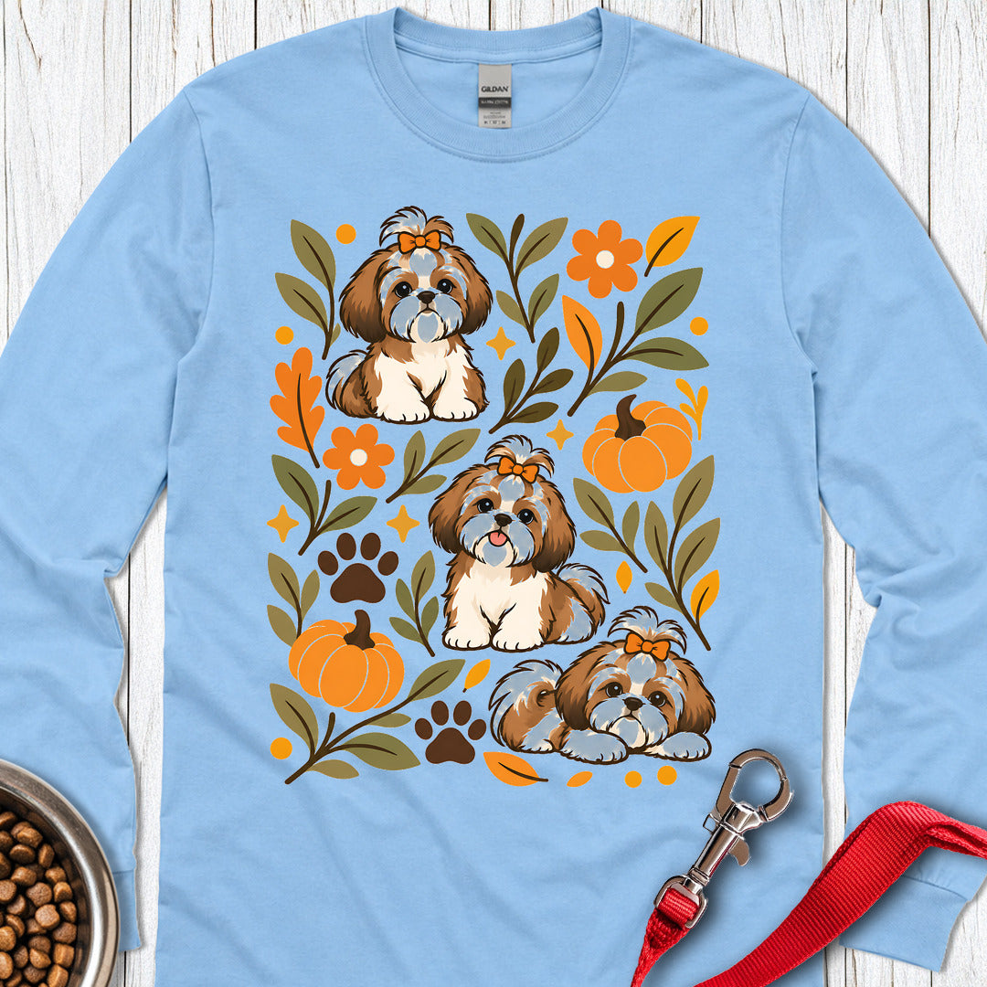 Shih Tzu Fall Long Sleeve — Carolina Blue