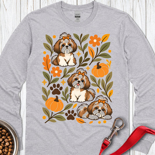 Shih Tzu Fall Long Sleeve Sport Grey