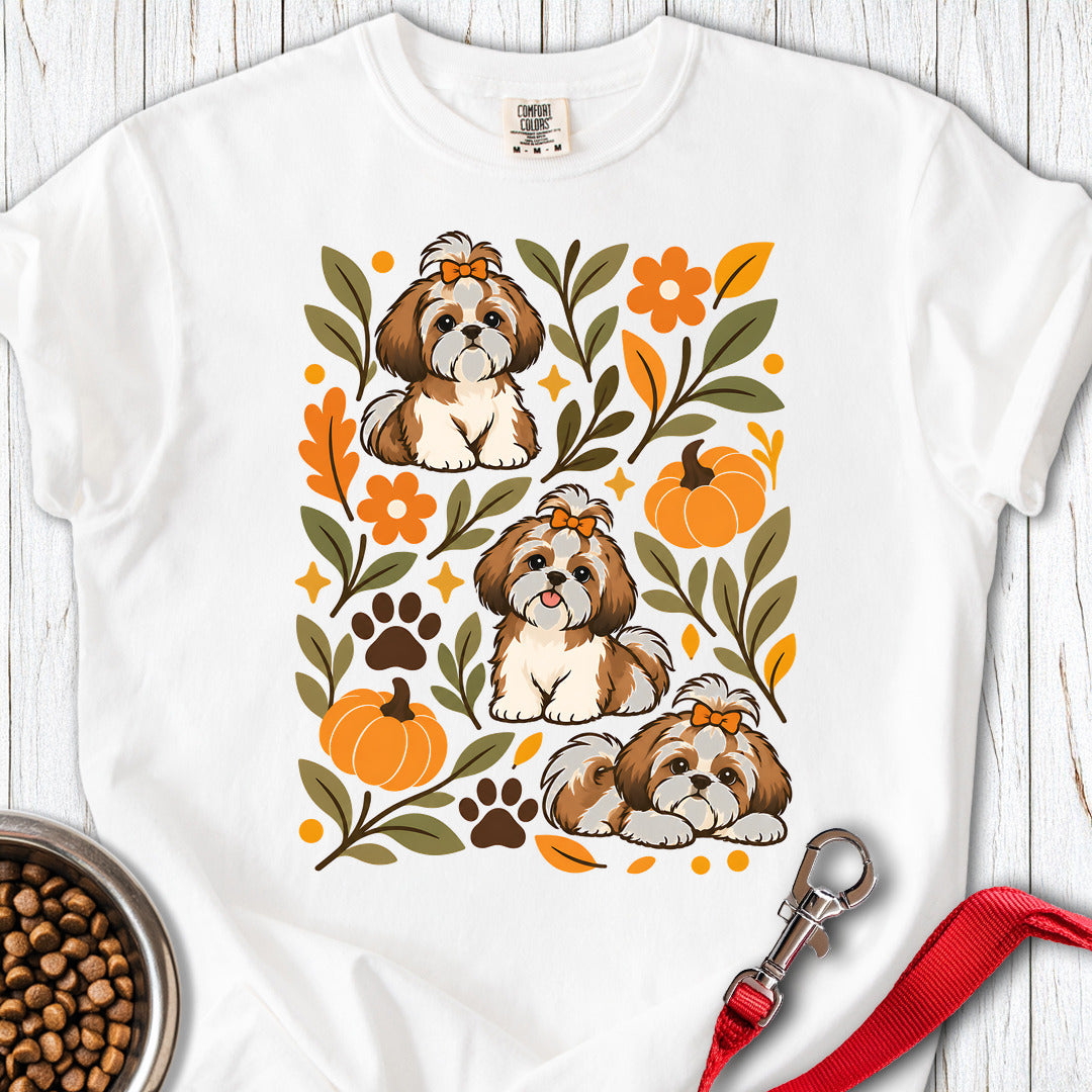 Shih Tzu Fall Premium Tee — White