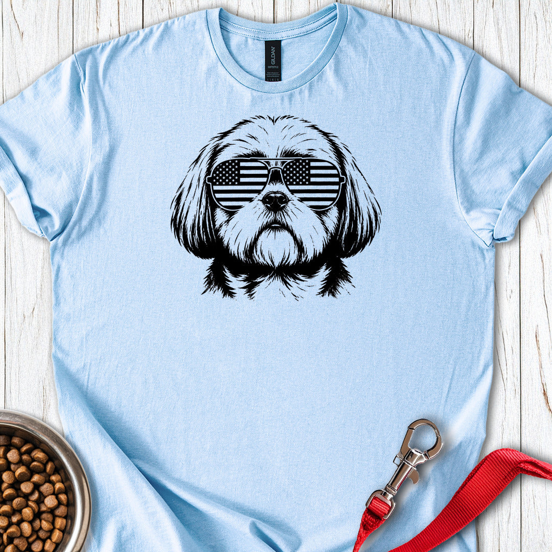 Shih Tzu Flag Shades — Light Blue