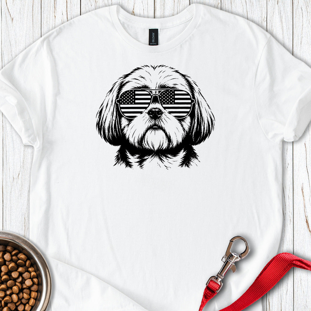Shih Tzu Flag Shades — White