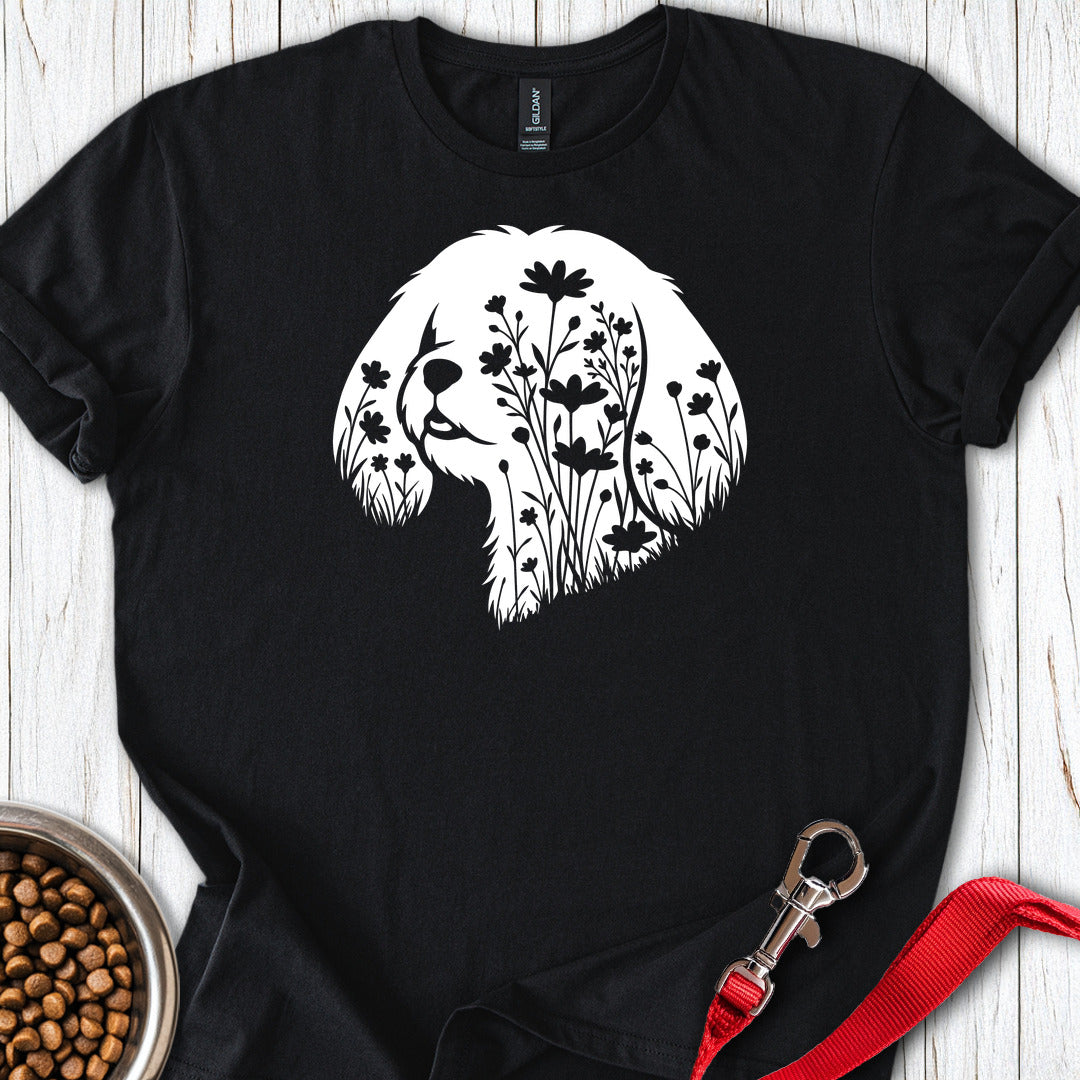 Shih Tzu Flowers — Black